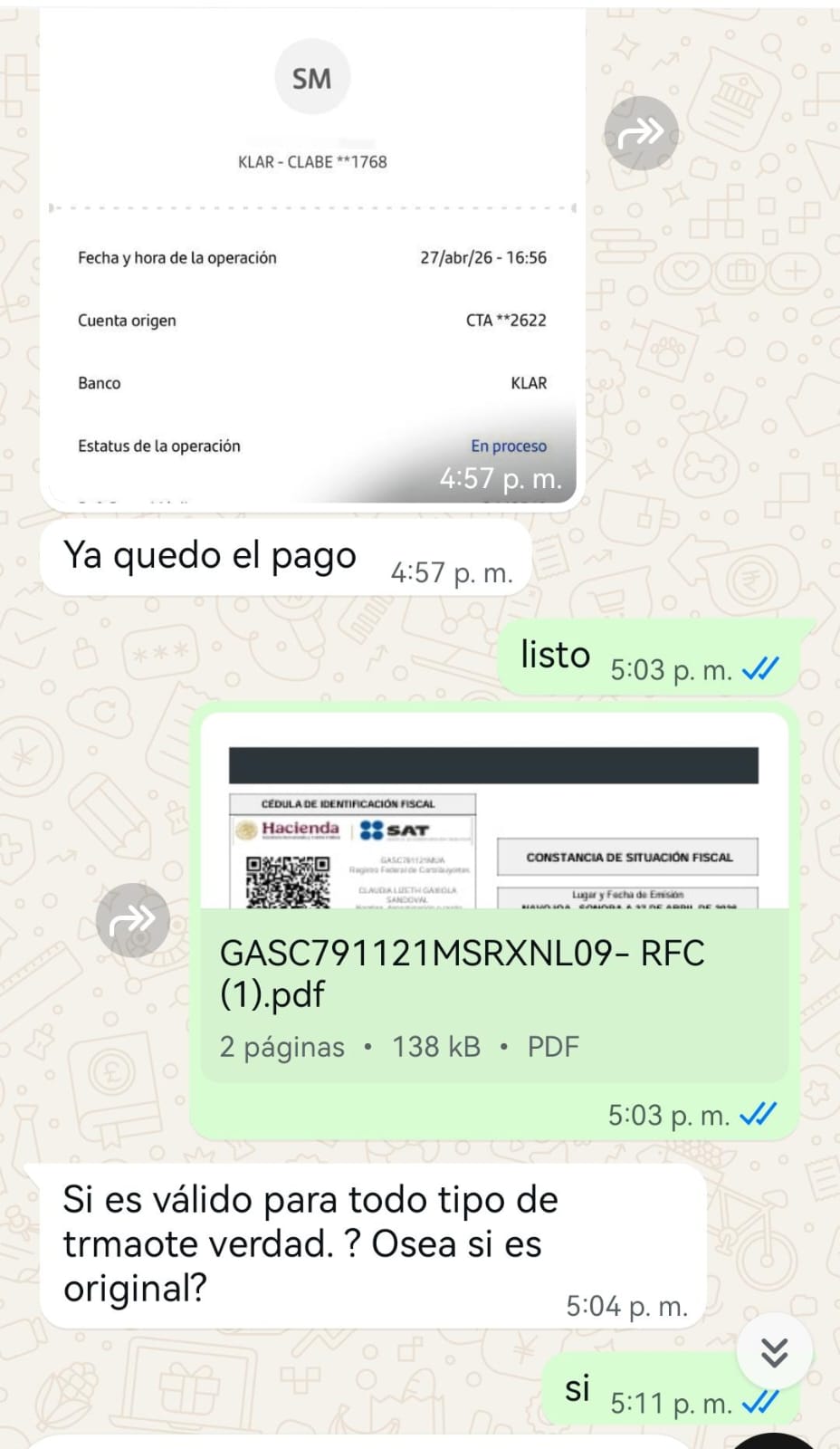 Opinión de cliente sobre trámites en línea en México